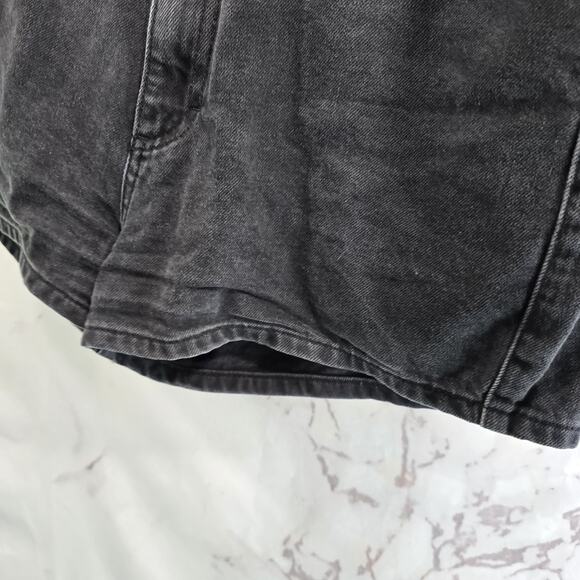 Black Denim Women's Shorts with Spider Embroidery - Picture 4 of 11